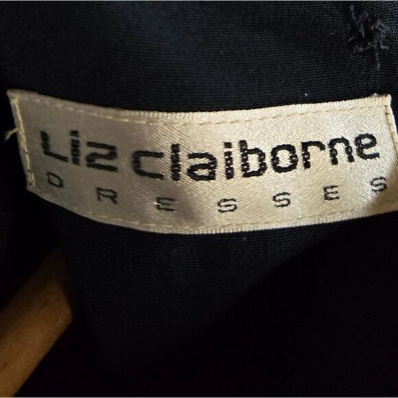 Liz Claiborne vintage button back dress with pockets black Elphaba vibes size 8 - Picture 6 of 11